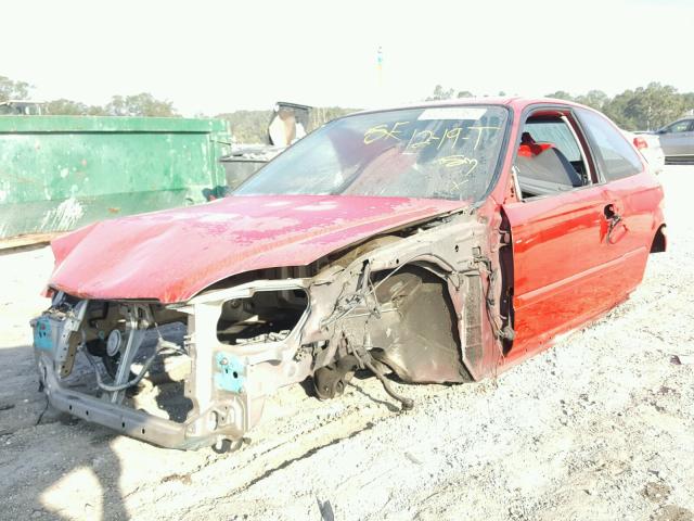 2HGEJ6348VH102722 - 1997 HONDA CIVIC DX RED photo 2