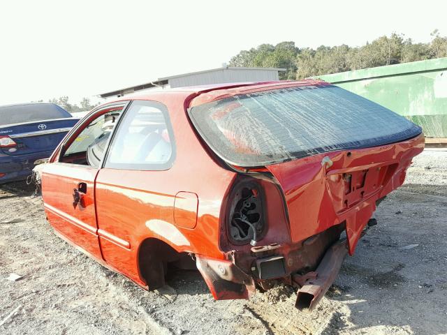 2HGEJ6348VH102722 - 1997 HONDA CIVIC DX RED photo 3