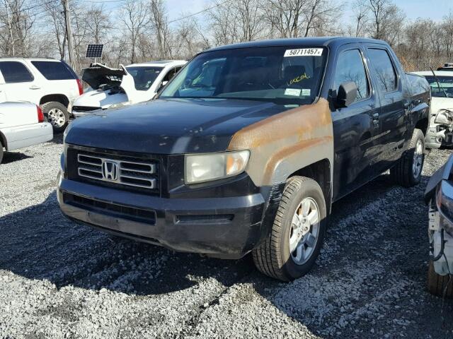 2HJYK16407H532976 - 2007 HONDA RIDGELINE BLACK photo 2