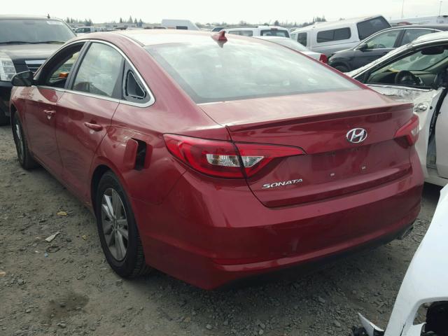 5NPE24AF2HH502548 - 2017 HYUNDAI SONATA SE RED photo 3