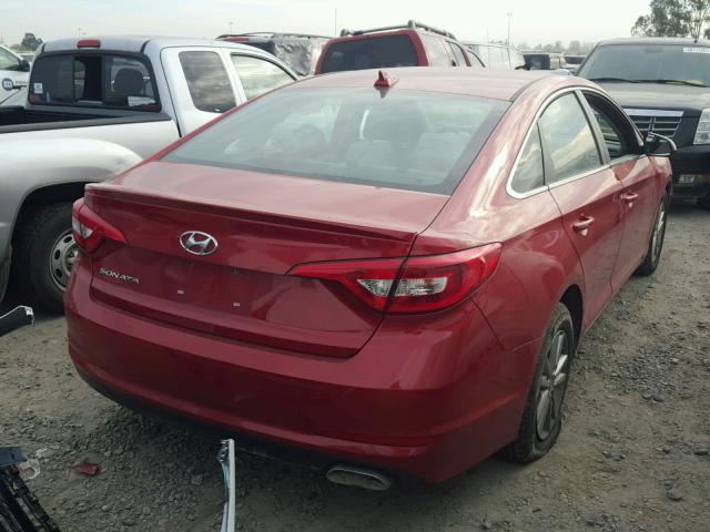 5NPE24AF2HH502548 - 2017 HYUNDAI SONATA SE RED photo 4