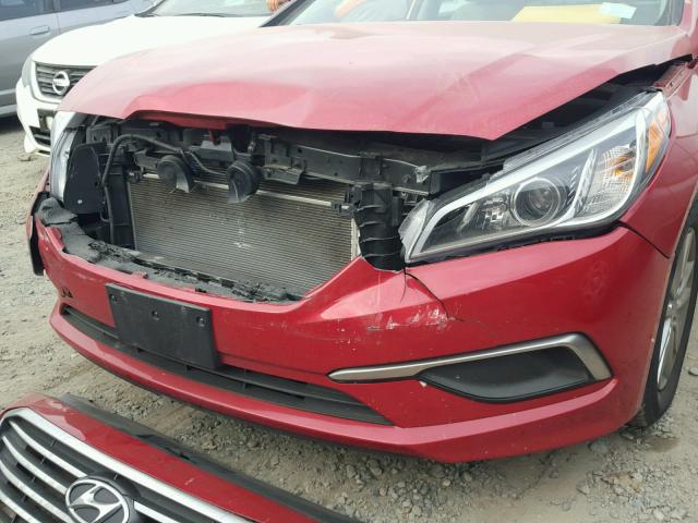 5NPE24AF2HH502548 - 2017 HYUNDAI SONATA SE RED photo 9