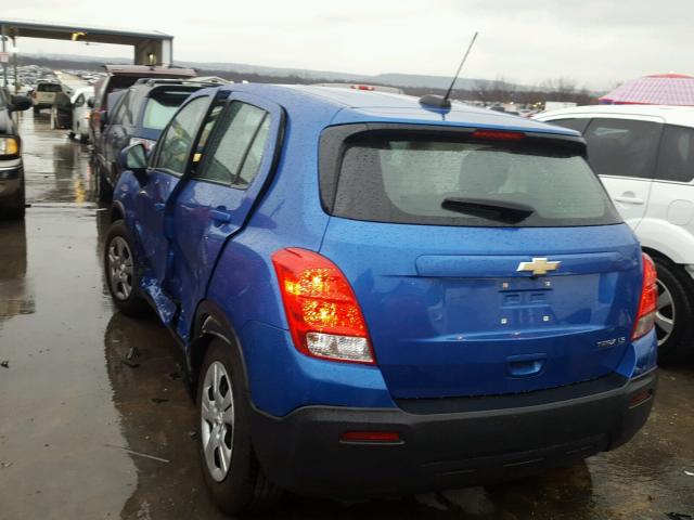 KL7CJKSBXFB238680 - 2015 CHEVROLET TRAX LS BLUE photo 3