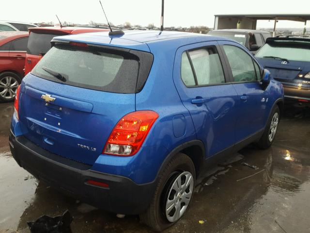 KL7CJKSBXFB238680 - 2015 CHEVROLET TRAX LS BLUE photo 4