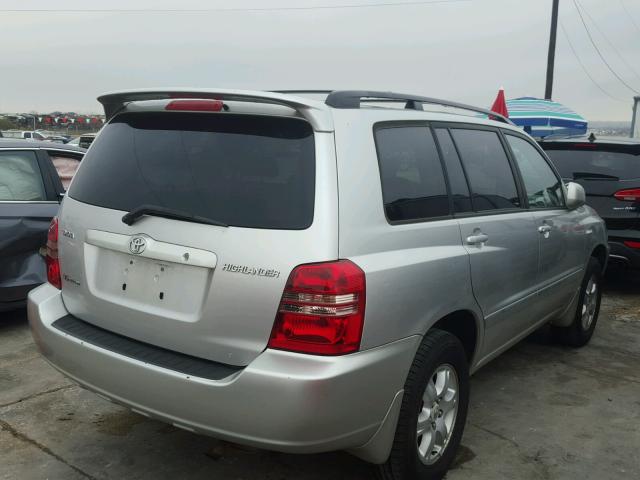 JTEHF21A420041816 - 2002 TOYOTA HIGHLANDER SILVER photo 4