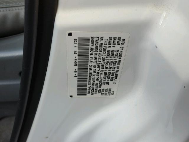 5FNRL18924B065124 - 2004 HONDA ODYSSEY EX WHITE photo 10