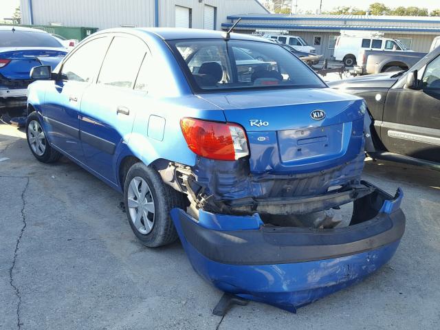 KNADE123966178640 - 2006 KIA RIO BLUE photo 3