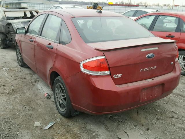 1FAHP3FN7AW214233 - 2010 FORD FOCUS SE RED photo 3