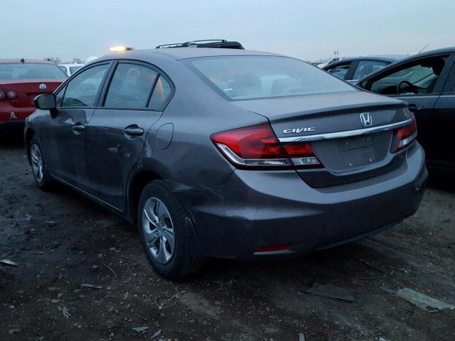 19XFB2F53EE055835 - 2014 HONDA CIVIC LX GRAY photo 3