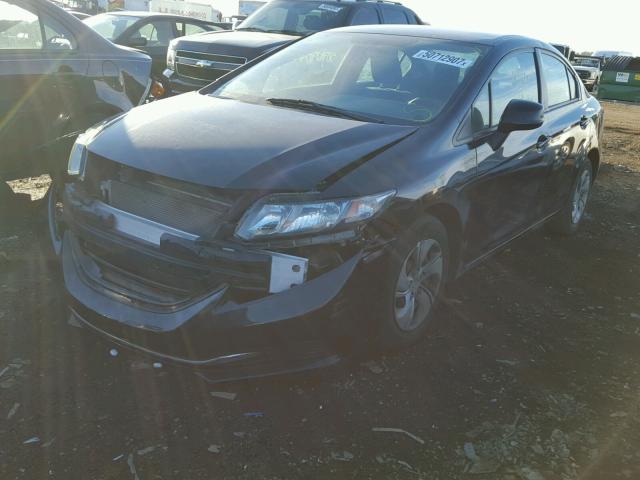 19XFB2F54DE012328 - 2013 HONDA CIVIC LX BLACK photo 2