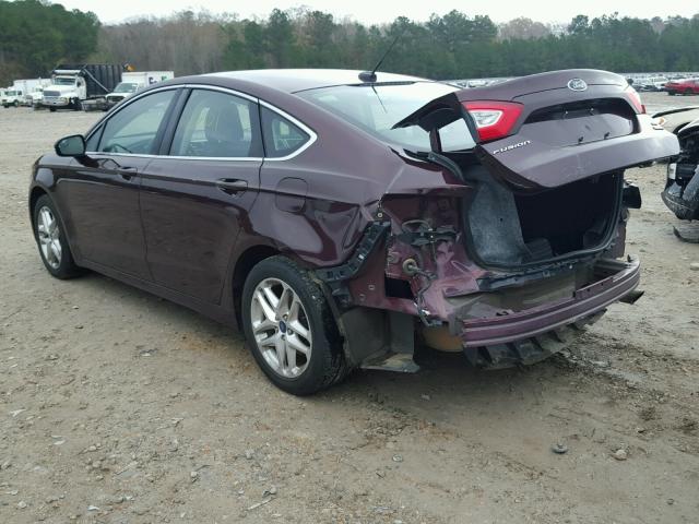 3FA6P0HR6DR138159 - 2013 FORD FUSION SE MAROON photo 3