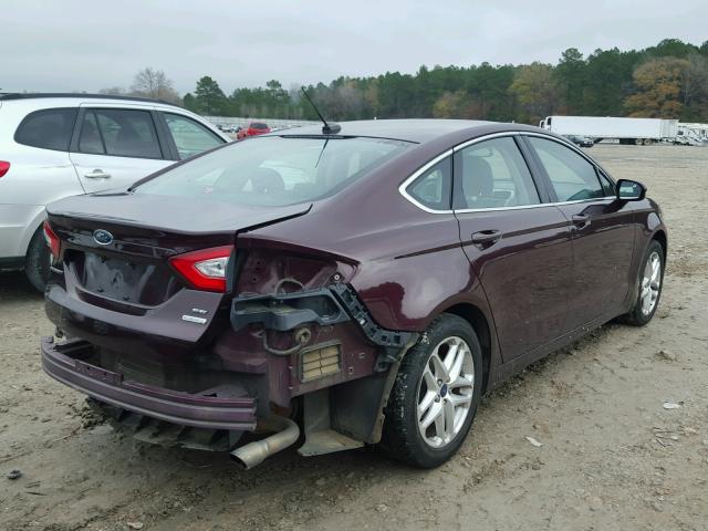 3FA6P0HR6DR138159 - 2013 FORD FUSION SE MAROON photo 4