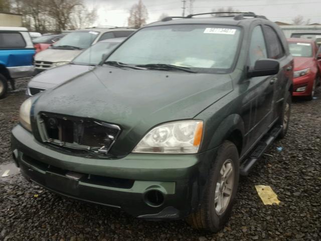 KNDJC733345294240 - 2004 KIA SORENTO EX GREEN photo 2