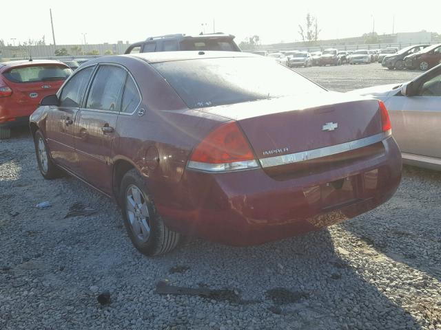 2G1WT55K969374428 - 2006 CHEVROLET IMPALA LT RED photo 3