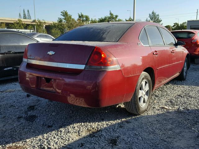 2G1WT55K969374428 - 2006 CHEVROLET IMPALA LT RED photo 4