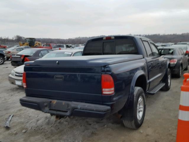 1B7HG38N02S608415 - 2002 DODGE DAKOTA QUA BLUE photo 4