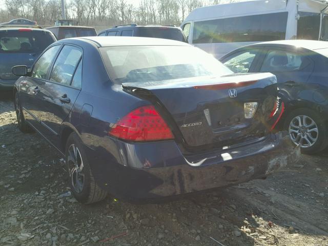 1HGCM55137A138945 - 2007 HONDA ACCORD VAL BLUE photo 3