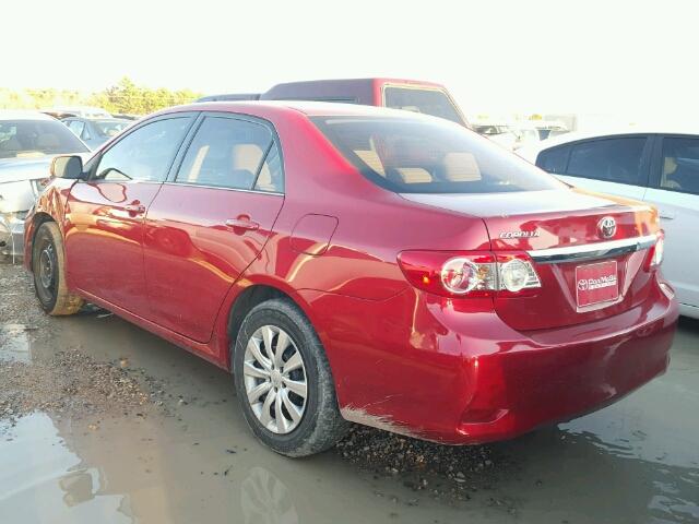 5YFBU4EEXDP122577 - 2013 TOYOTA COROLLA BA RED photo 3