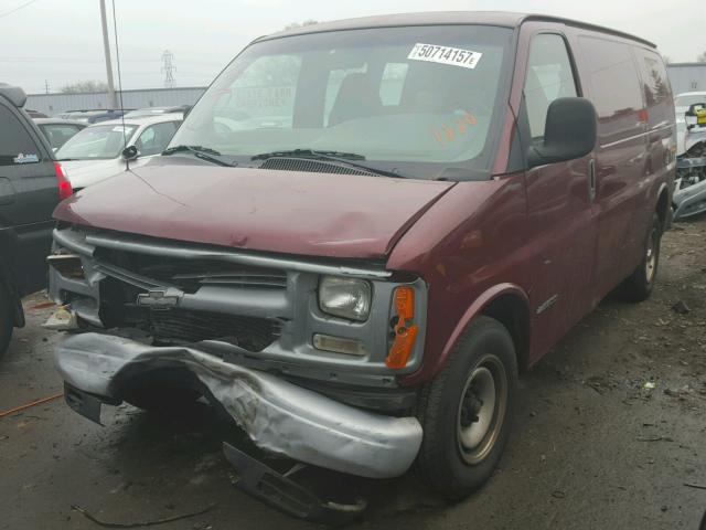 1GCFG25M111153933 - 2001 CHEVROLET EXPRESS G2 BURGUNDY photo 2