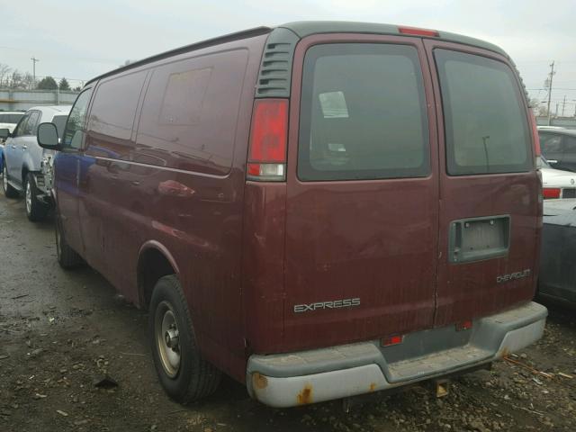 1GCFG25M111153933 - 2001 CHEVROLET EXPRESS G2 BURGUNDY photo 3