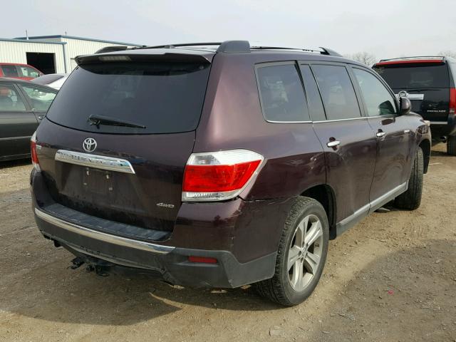 5TDDK3EH7CS148210 - 2012 TOYOTA HIGHLANDER MAROON photo 4