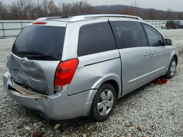 5N1BV28U67N119483 - 2007 NISSAN QUEST S SILVER photo 4