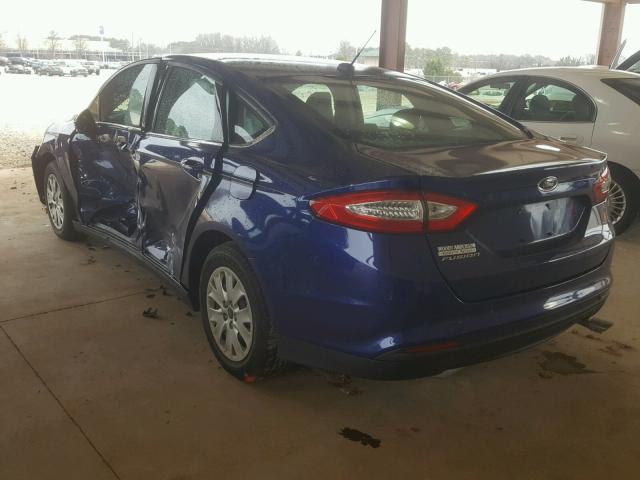 1FA6P0G72E5384534 - 2014 FORD FUSION S BLUE photo 3