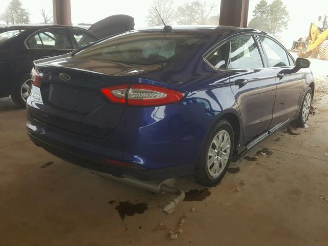 1FA6P0G72E5384534 - 2014 FORD FUSION S BLUE photo 4