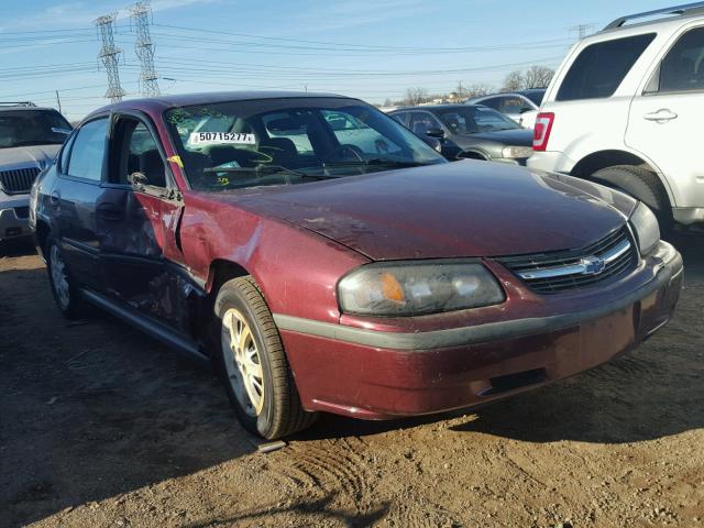 2G1WF52E929113882 - 2002 CHEVROLET IMPALA BURGUNDY photo 1