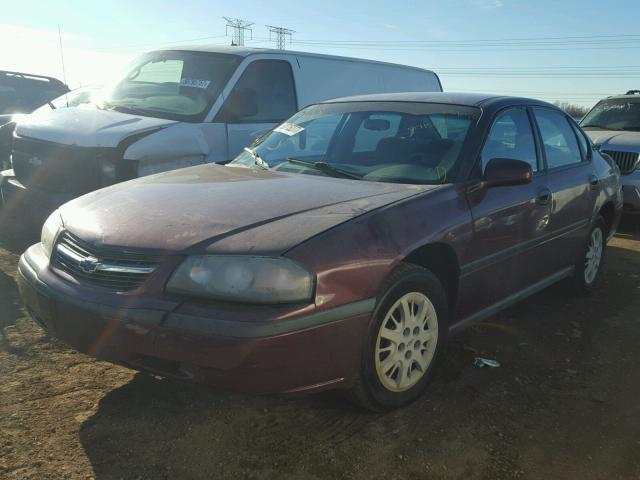 2G1WF52E929113882 - 2002 CHEVROLET IMPALA BURGUNDY photo 2