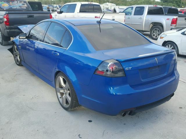 6G2EC57Y49L196713 - 2009 PONTIAC G8 GT BLUE photo 3