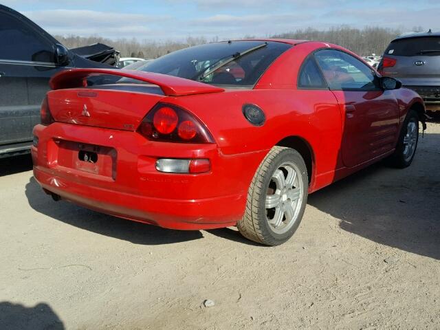 4A3AC54H01E145730 - 2001 MITSUBISHI ECLIPSE GT RED photo 4