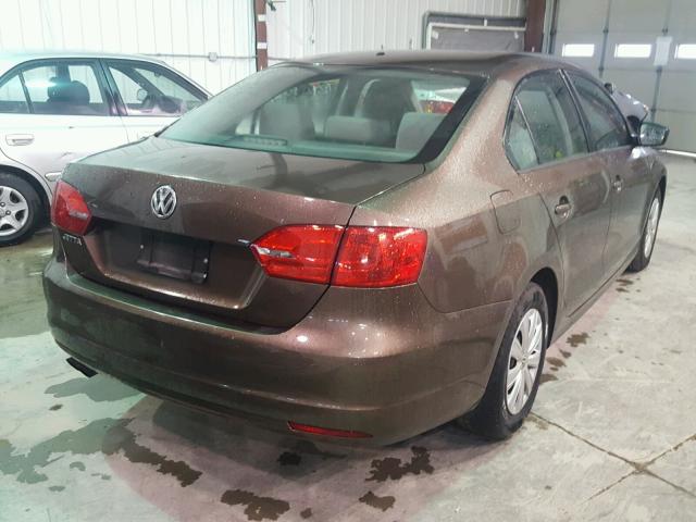 3VW1K7AJ8CM321524 - 2012 VOLKSWAGEN JETTA BASE BROWN photo 4