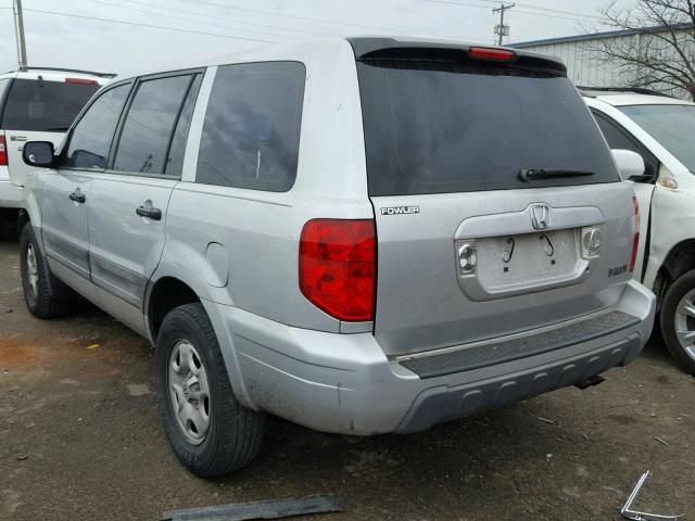 2HKYF181X4H535334 - 2004 HONDA PILOT LX SILVER photo 3