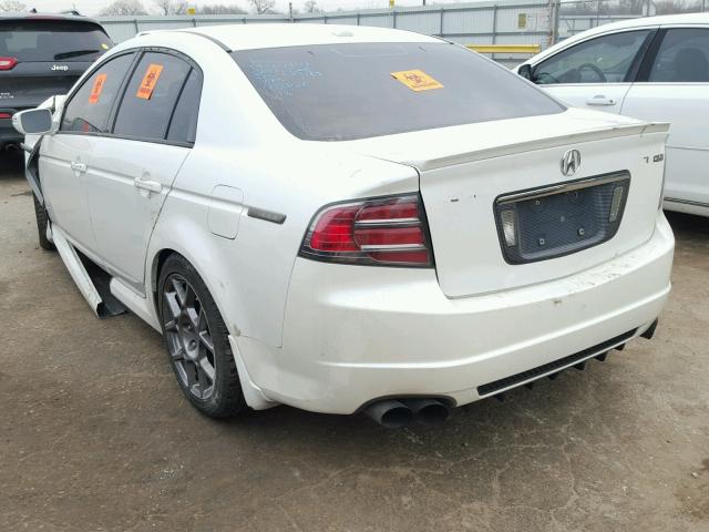 19UUA765X7A005089 - 2007 ACURA TL TYPE S WHITE photo 3