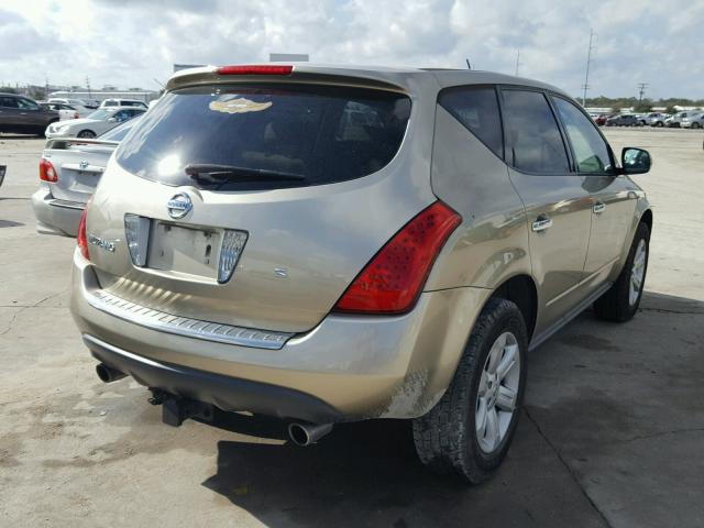 JN8AZ08T67W515363 - 2007 NISSAN MURANO SL GOLD photo 4