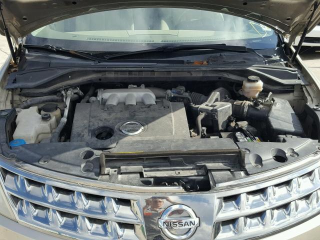 JN8AZ08T67W515363 - 2007 NISSAN MURANO SL GOLD photo 7