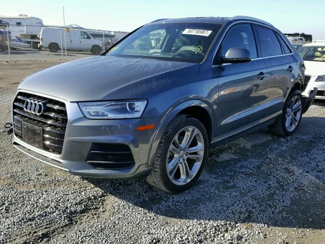 WA1HCCFSXHR009892 - 2017 AUDI Q3 PREMIUM GRAY photo 2