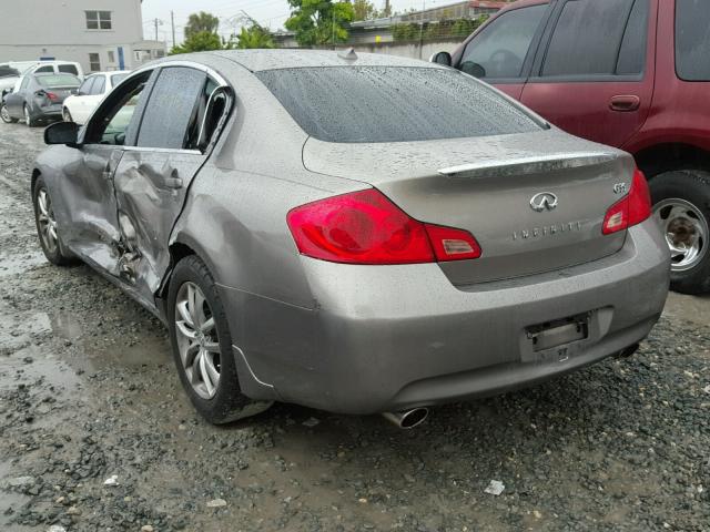 JNKBV61E48M214838 - 2008 INFINITI G35 GRAY photo 3