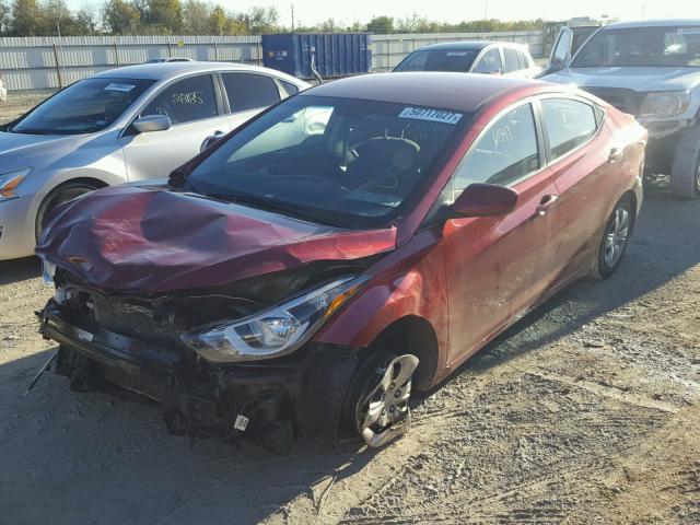 5NPDH4AEXGH687027 - 2016 HYUNDAI ELANTRA SE RED photo 2