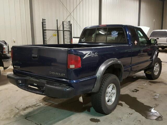 1GCCT19W718108605 - 2001 CHEVROLET S TRUCK S1 BLUE photo 4