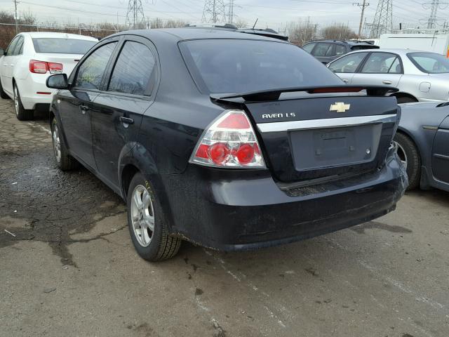 KL1TD56608B205285 - 2008 CHEVROLET AVEO BASE BLACK photo 3