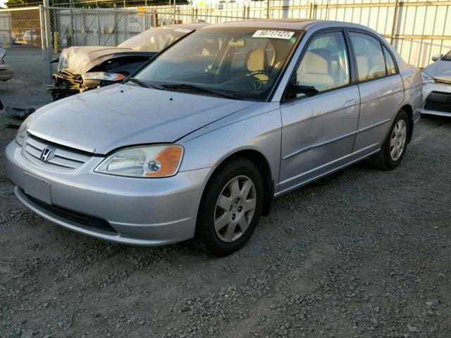 JHMES26762S001644 - 2002 HONDA CIVIC EX SILVER photo 2