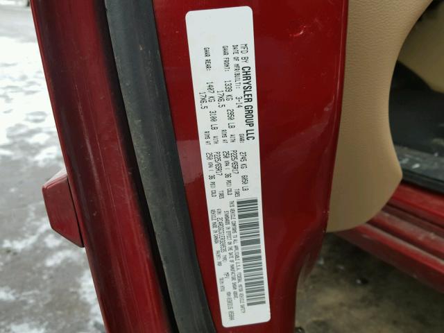 2C4RDGCG1ER320535 - 2014 DODGE GRAND CARA RED photo 10