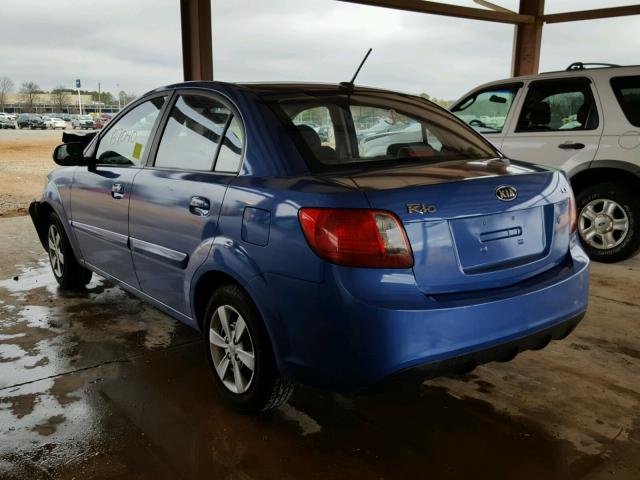 KNADH4A36A6644625 - 2010 KIA RIO LX BLUE photo 3