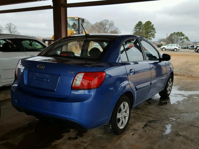 KNADH4A36A6644625 - 2010 KIA RIO LX BLUE photo 4