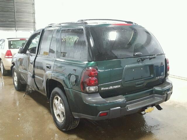 1GNDT13S532392565 - 2003 CHEVROLET TRAILBLAZE GREEN photo 3