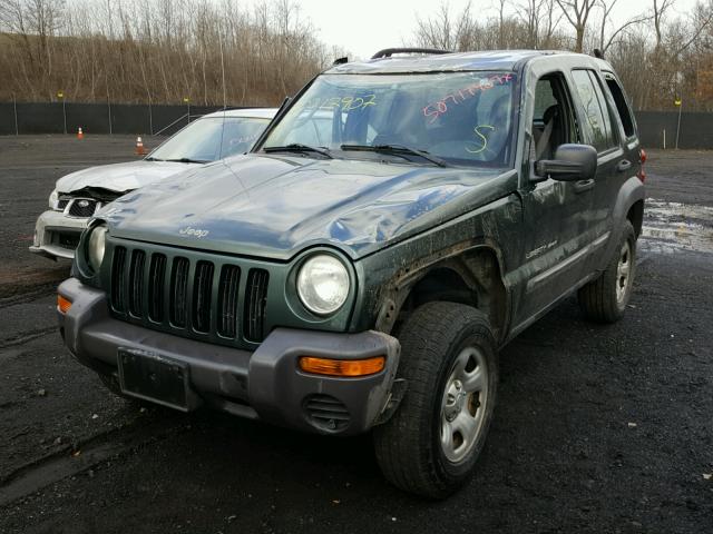 1J4GK48K13W548185 - 2003 JEEP LIBERTY SP GREEN photo 2