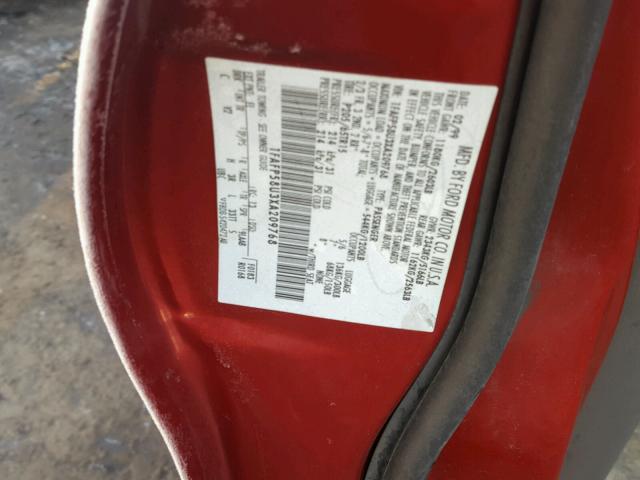 1FAFP58U3XA209768 - 1999 FORD TAURUS SE RED photo 10