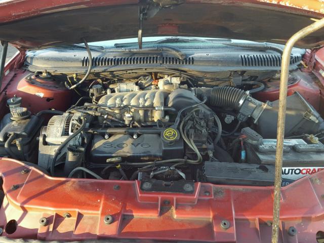 1FAFP58U3XA209768 - 1999 FORD TAURUS SE RED photo 7